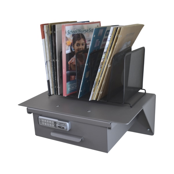Aluminum Wall/Under Counter Mounted Work Surface with Large Lockable E
